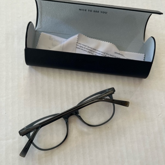 Warby Parker Keene eyeglass glasses frames blue gray 49-19-140 - Picture 3 of 6